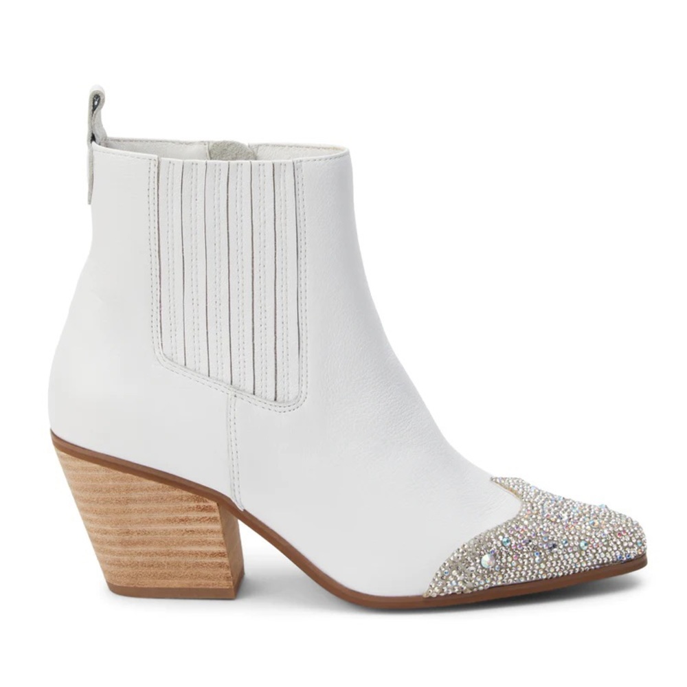 Matisse Blake White Sparkle Leather Bootie